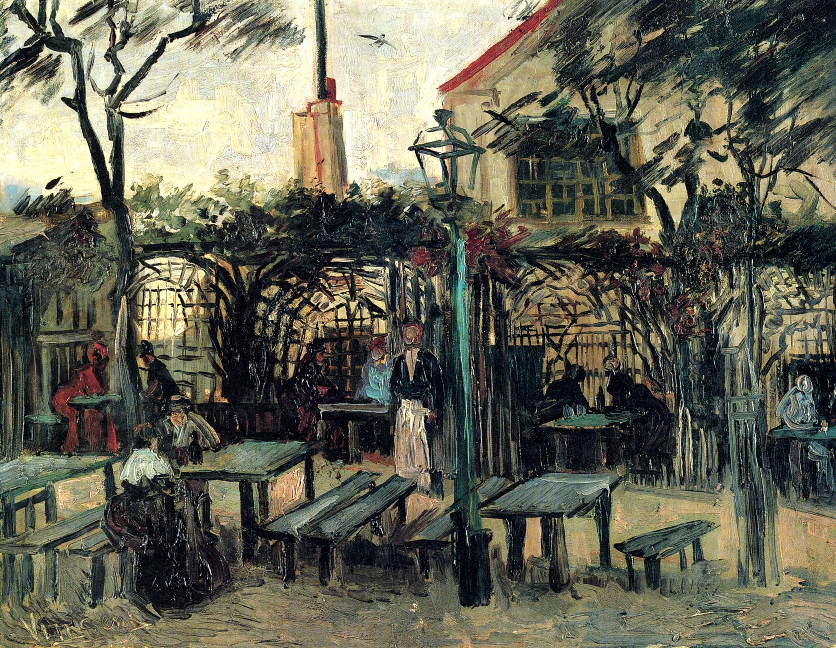 Картина Ван Гога Террасе кафе La Guinguette на Монмартре. 1886 